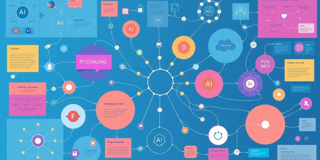 Interconnected diagrams illustrating AI integration in design collaboration.