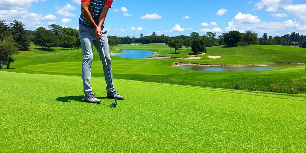 Golfer adapting to a changing golf course landscape.