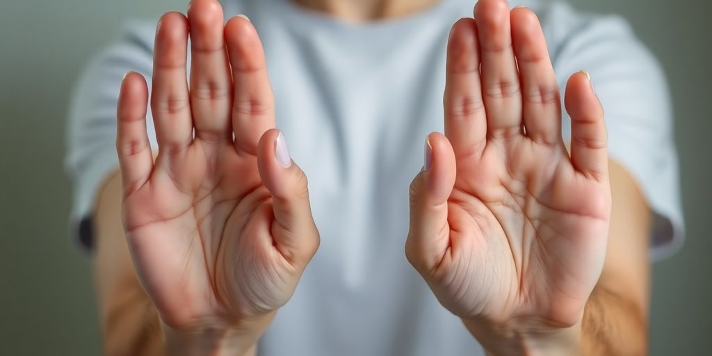 Person gently stretching hands