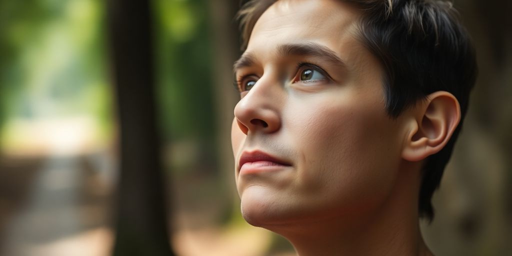 Person focusing on goals.
