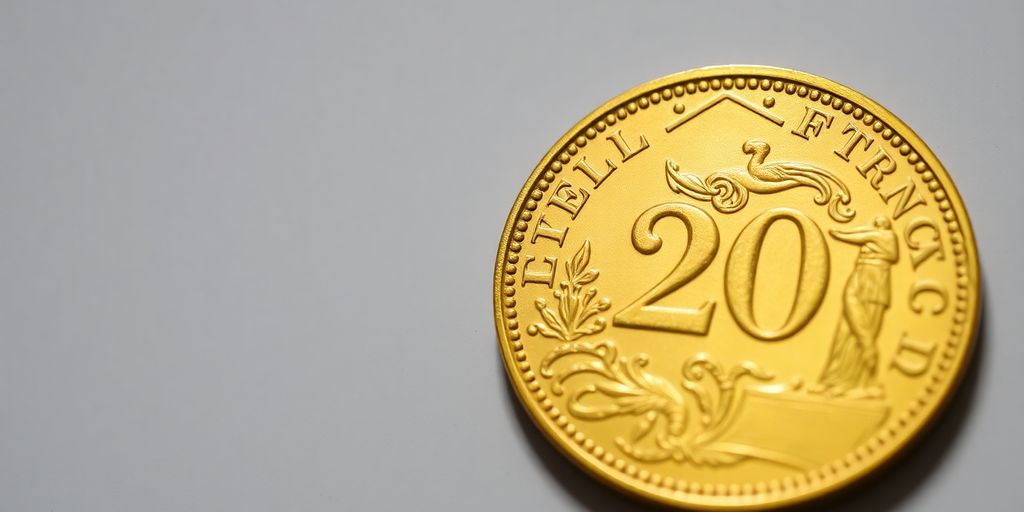 Pièce de 20 francs en or Napoléon.