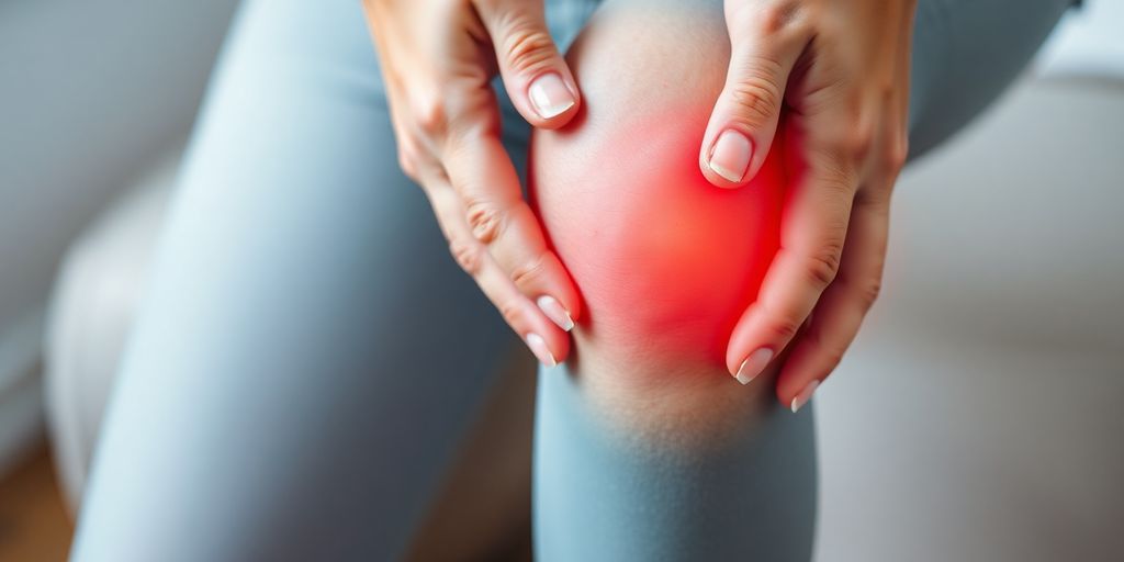 Person gently massaging an arthritic knee.