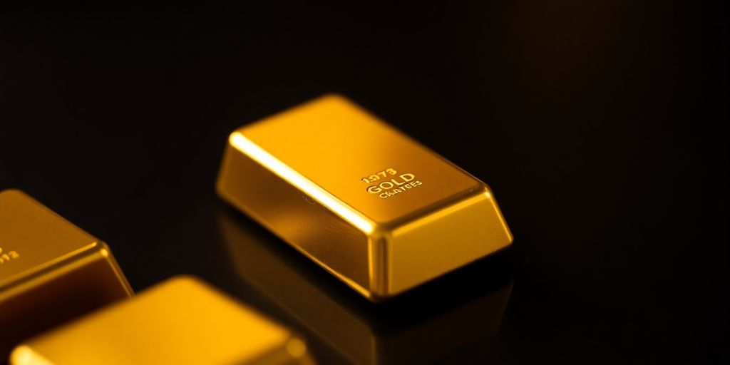 Lingot d'or brillant sur fond sombre
