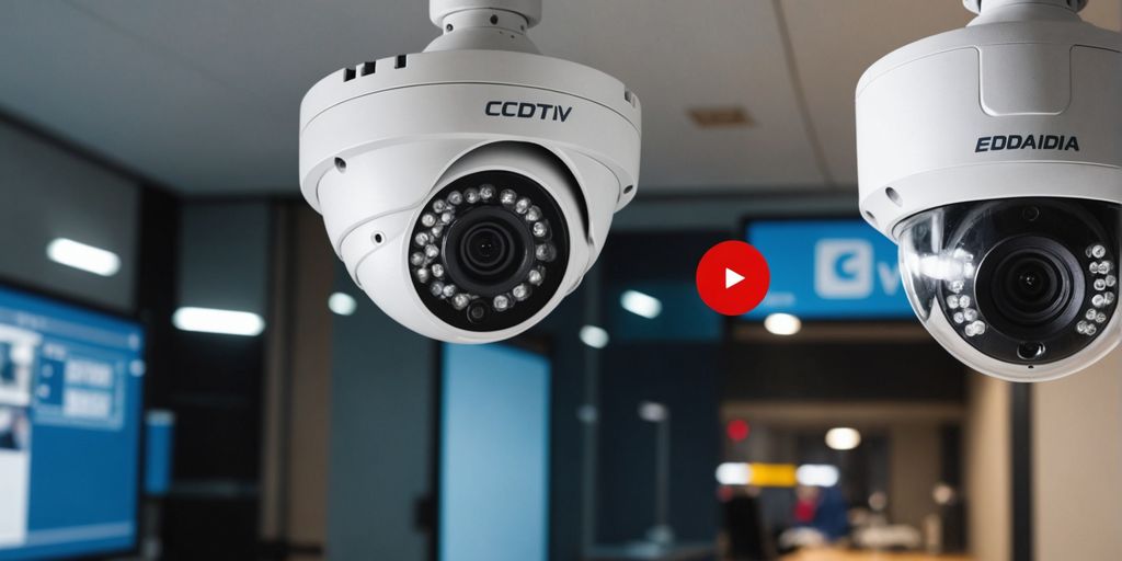 Analogue and IP CCTV cameras side by side.