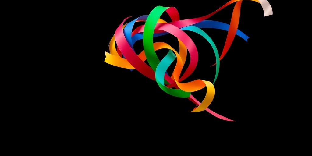 Brain with intertwined ADHD and anxiety ribbons.
