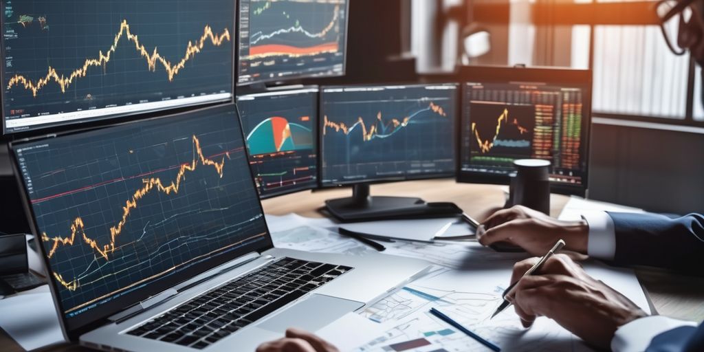 investor analyzing precious metals market with charts and graphs