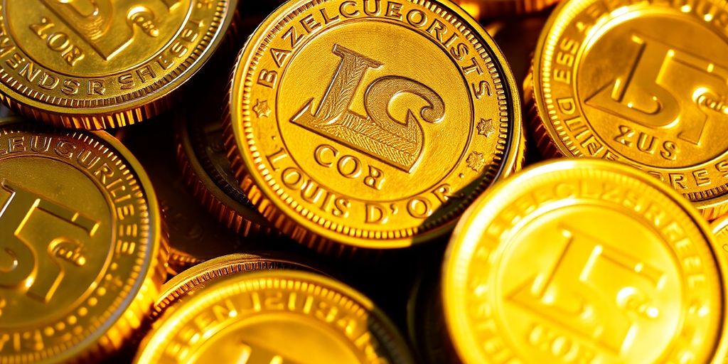 Pièces d'or Louis d'Or brillants, gros plan sur les détails.