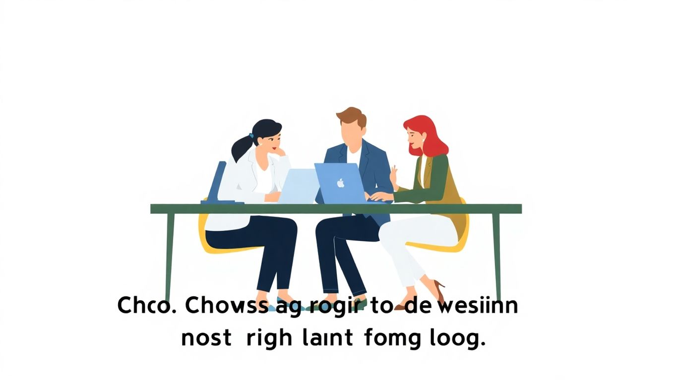 Illustrasjon av designere som samarbeider om logo