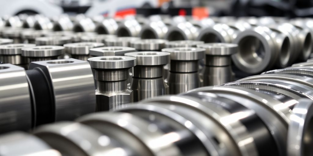 Mitsubishi car parts laid out neatly.