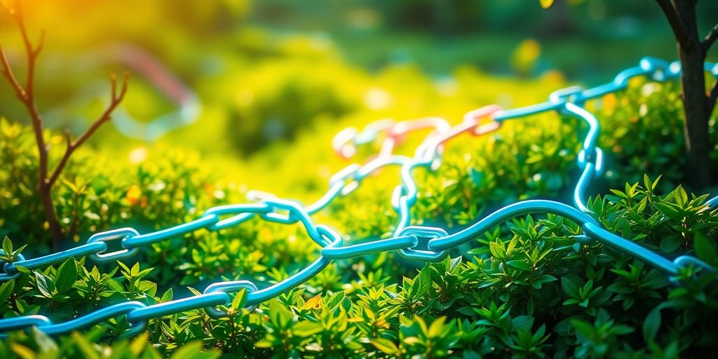 Vibrant interconnected links in a digital landscape.