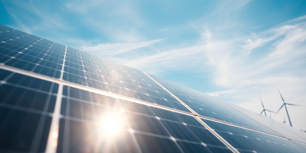 Vue aérienne de panneaux solaires