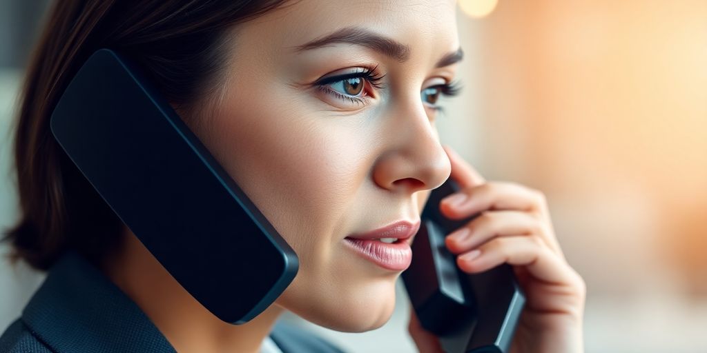 Business professional on a support call.