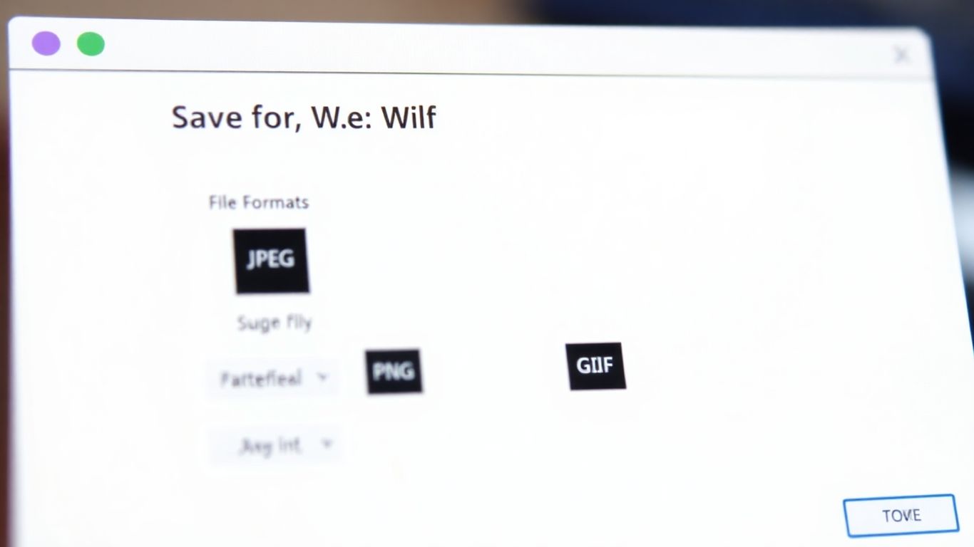 Photoshop Save for Web file format options preview