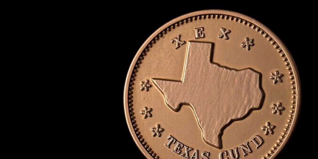 Close-up of Texas territorial coin.