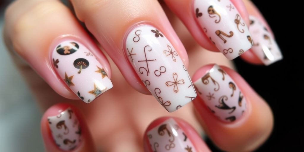 Unhas de gel com adesivos