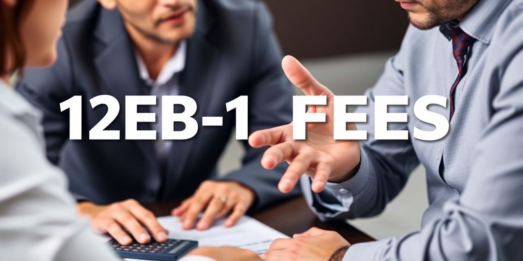 Financial advisor and client discussing investment fees.