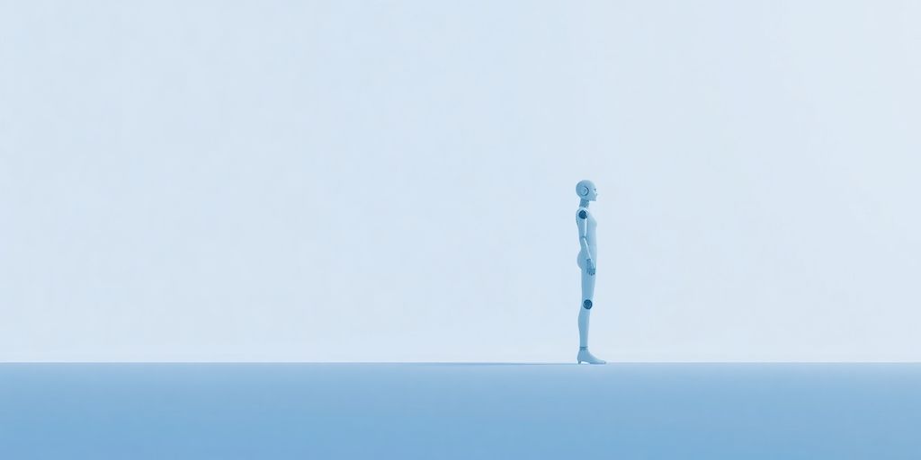 Sleek robot assisting a person.