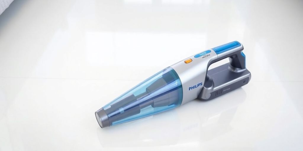 Philips SpeedPro Max Aqua Plus Staubsauger auf dem Boden.