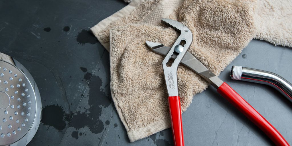 red and silver hand tool