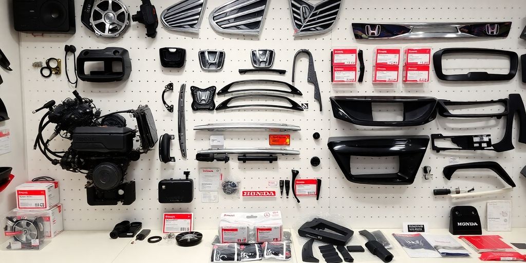 Genuine Honda parts and accessories displayed.
