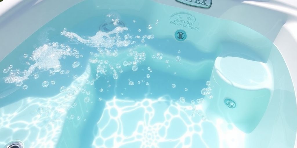 Clean Intex PureSpa hot tub with clear water.