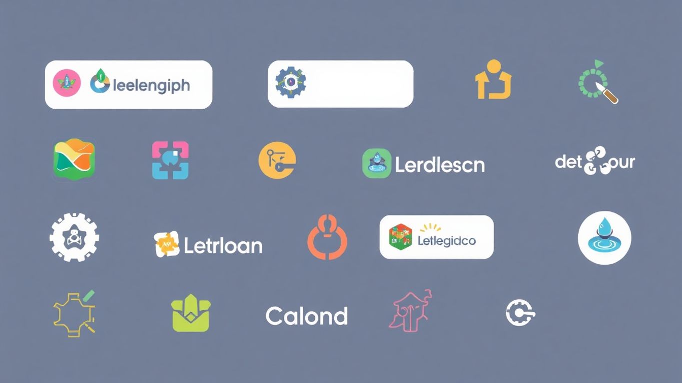 Illustrasjon av logo design elementer i myke farger.