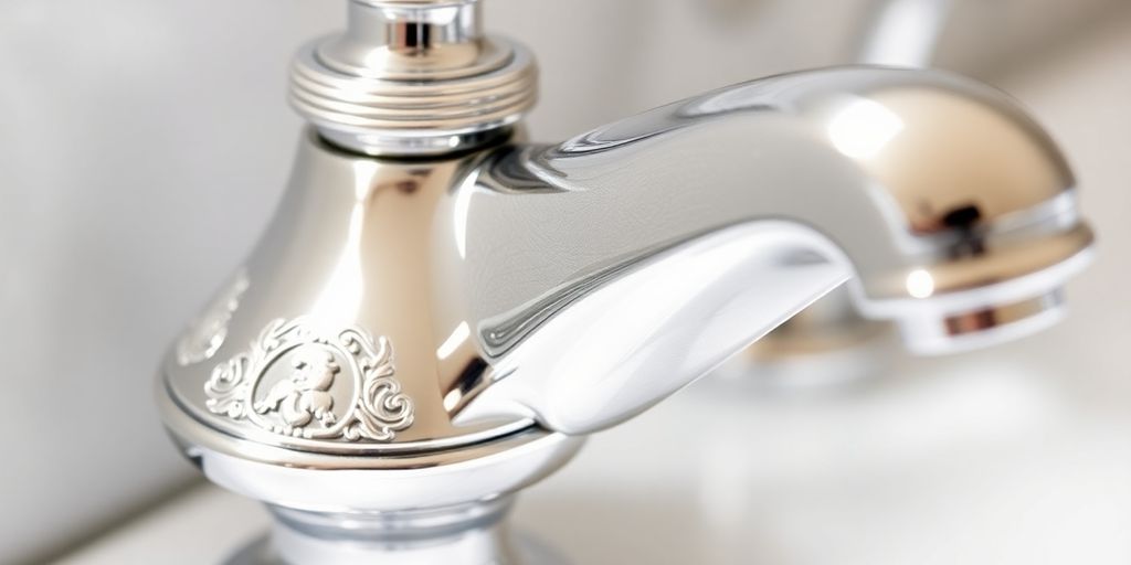 Polished chrome luxury bathroom tap.