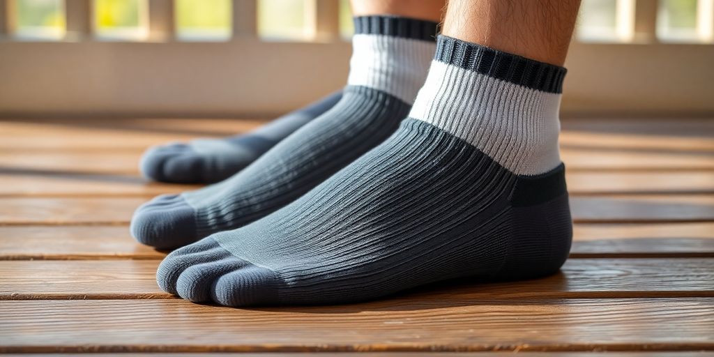 Close-up of soft crew diabetic socks for men.
