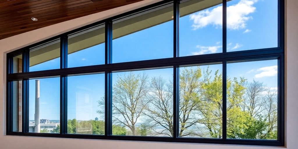 Modern window design showcasing sleek lines and glass.