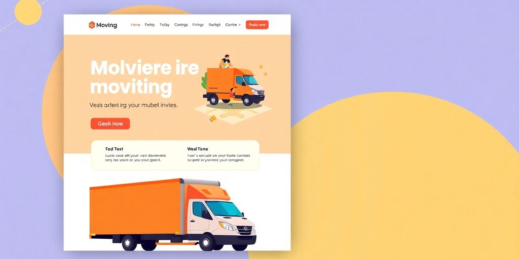 Inviting homepage design for a moving company.