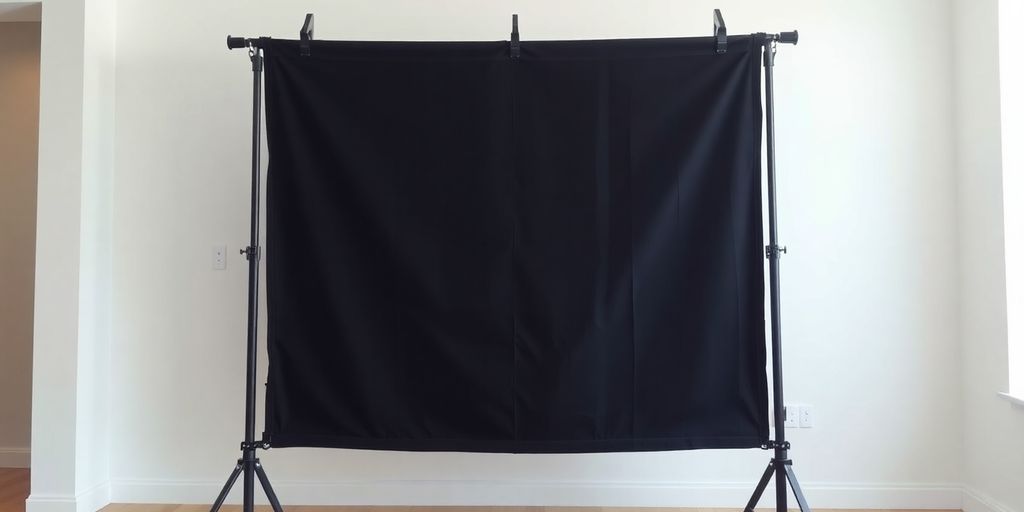 Soporte de fondo resistente con fondo negro.