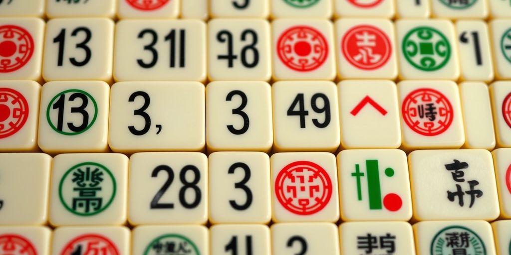 Close-up of Mahjong Circle Suit tiles