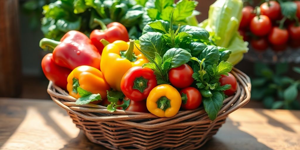 Légumes bio frais dans un panier en osier à Bry-sur-Marne