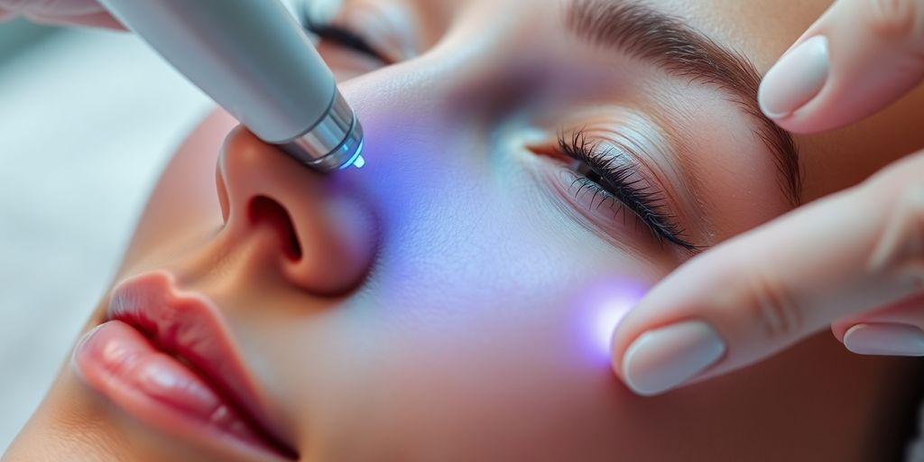 Is Exion Right for You? Skin Tightening Guide 1 Woman receiving skin tightening treatment.
