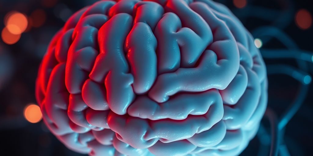 Photograph of a brain with electronic circuits intertwined.