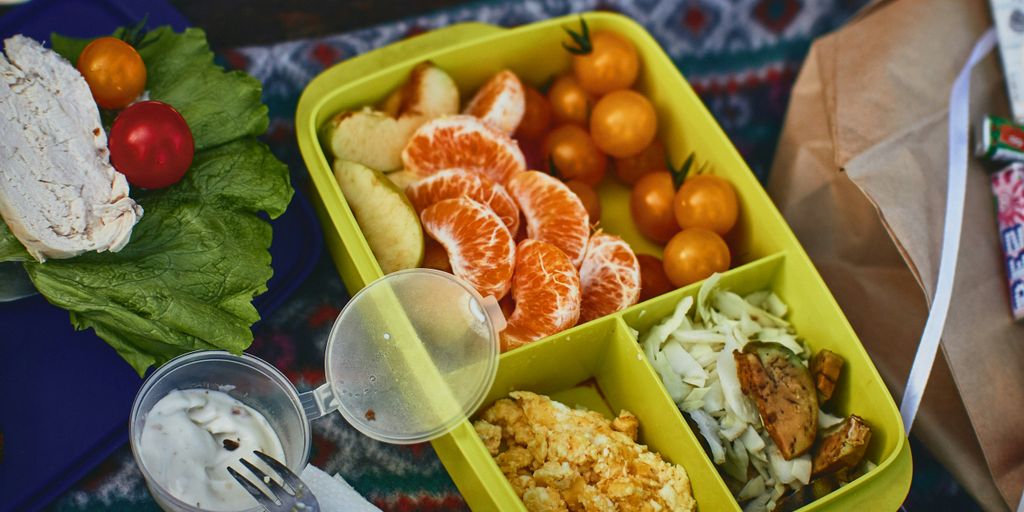 a tray of food