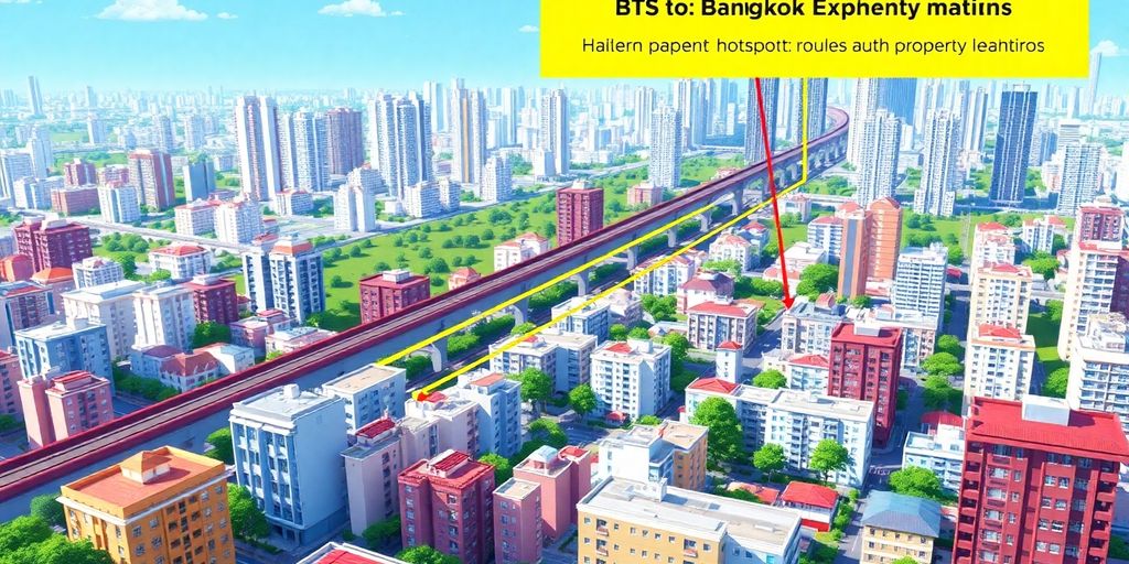 Bangkok BTS network with potential property investment areas.