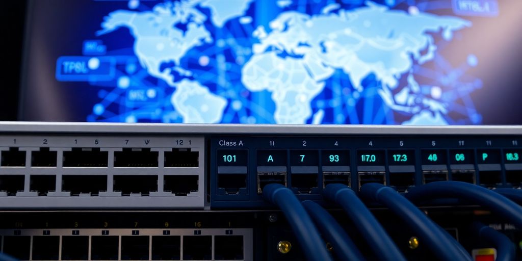Computer network setup with Class A IP address details.