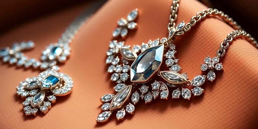 Bijoux de luxe en vente avec éclat et détails.