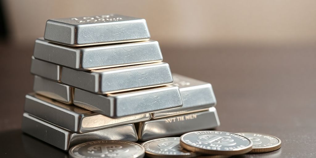 Lingots d'argent et pièces