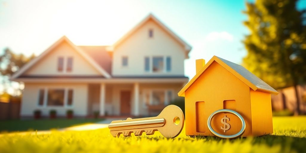 Huis met sleutel en geld.