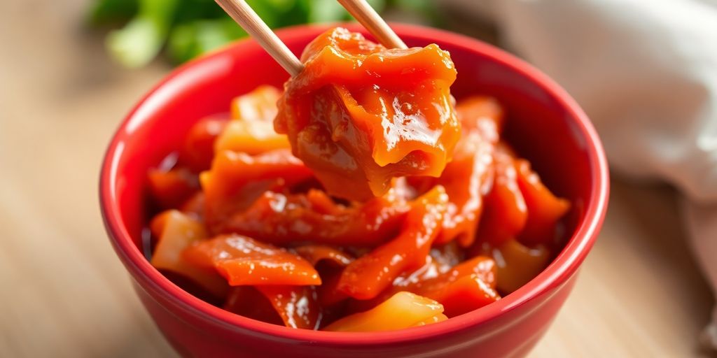 Kimchi bowl with chopsticks