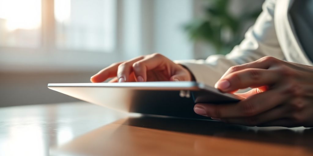Person sharing ideas on a digital platform.