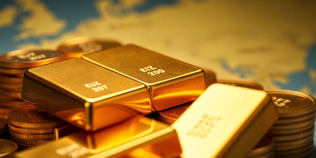 Des lingots et pièces d'or brillants.