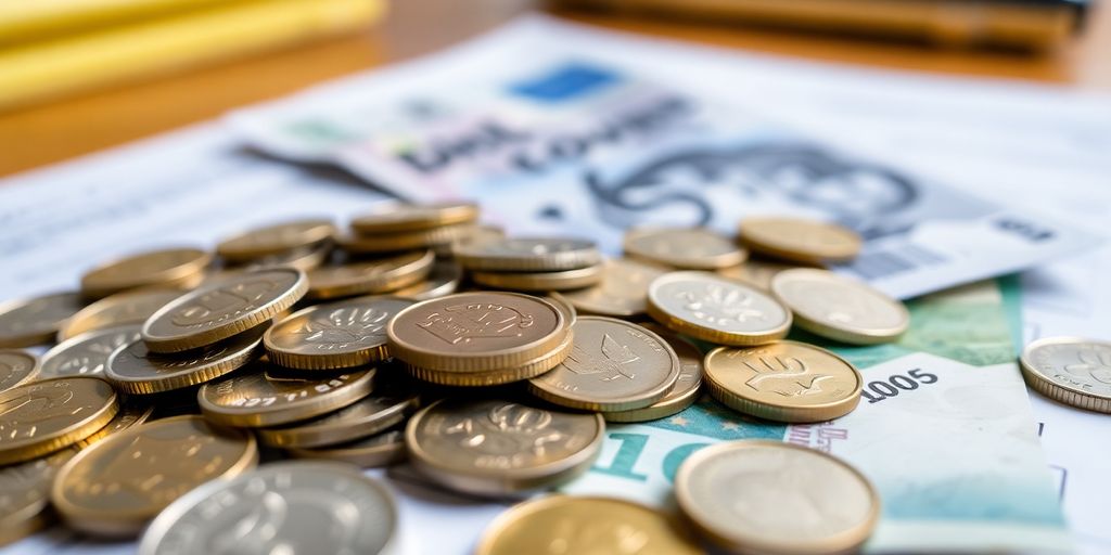 Australian dollar coins and banknotes.