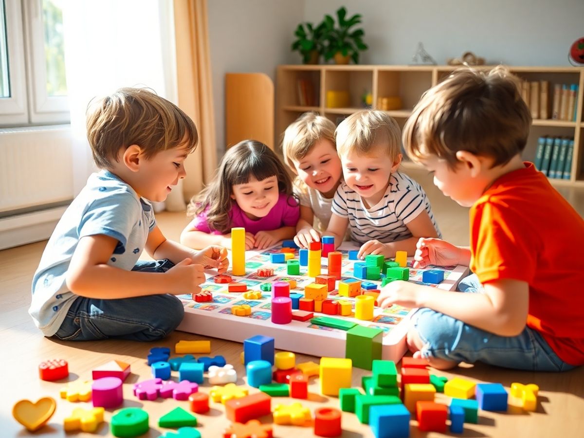 Copii jucându-se jocuri matematica împreună.