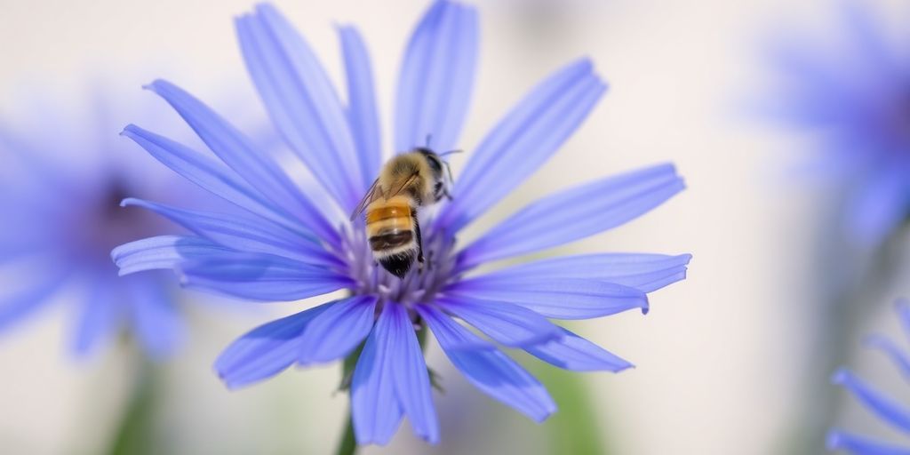 Fächerblume mit Biene