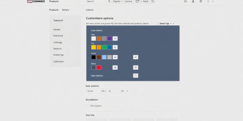 WooCommerce product variations with clear selection options.