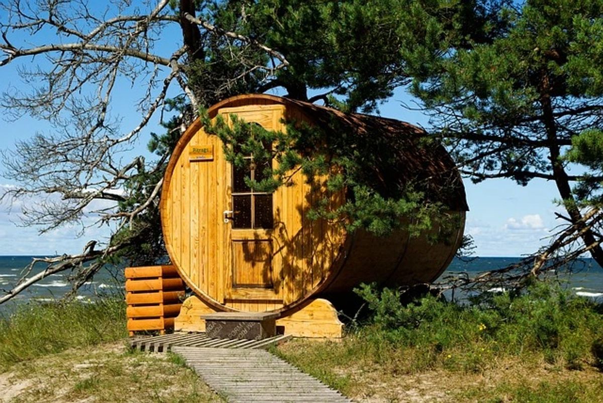 Bau der Sauna