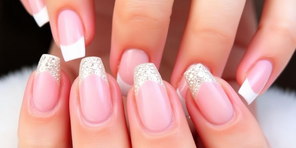 Unhas bailarina com francesinha decoradas e elegantes.